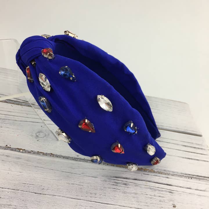 Rött, vitt och blått stenknutpannband för wholesale av SongLily