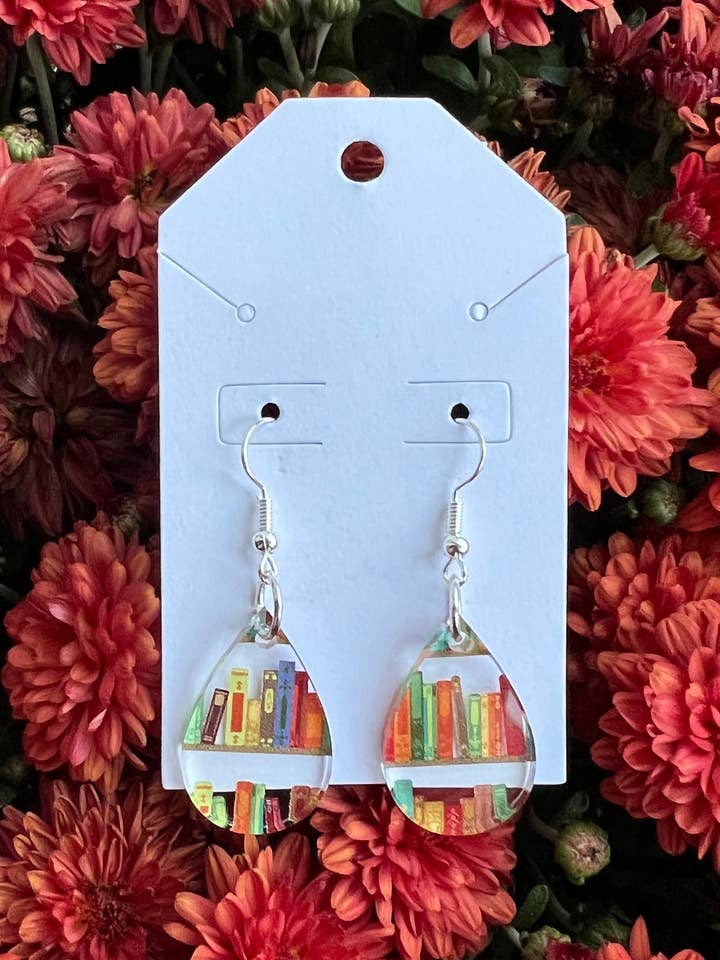 Book Lovers Mini Teardrop Earrings for wholesale by Sophie and Co