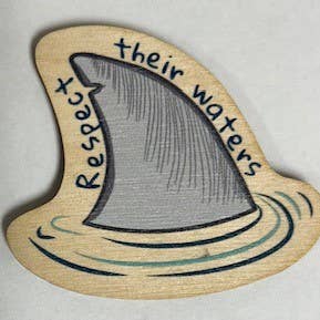 Shark Fin Wood Magnet for wholesale by MARINE LIFE RESCUE PROJECT
