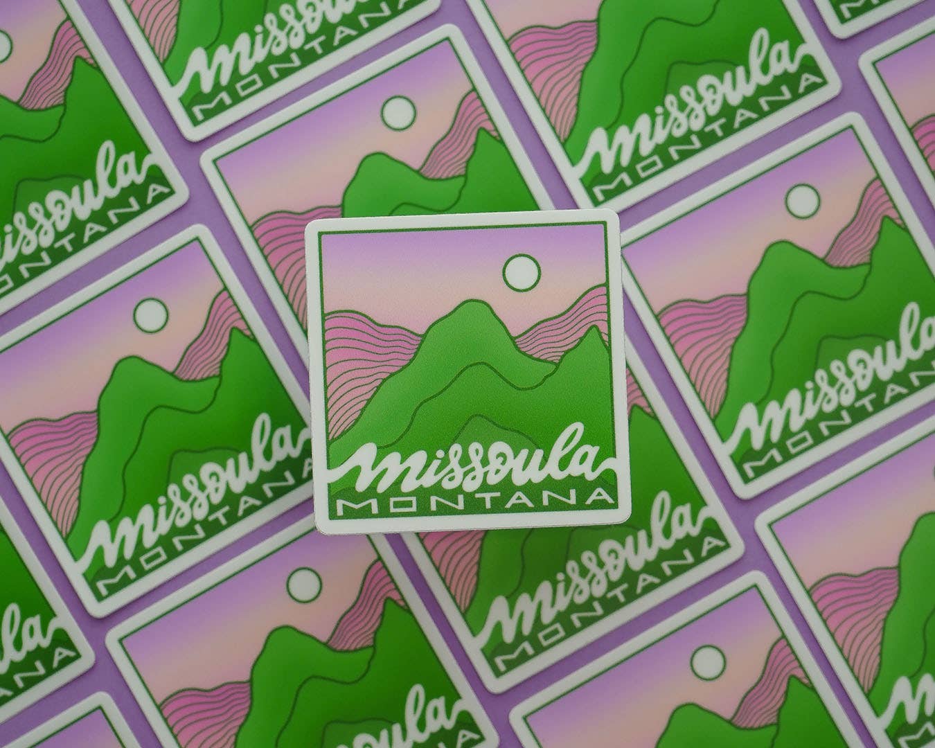Trekkable Studios - Wholesale Sticker - Missoula Montana Square Mountains Sticker4