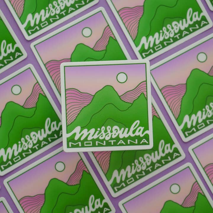 Trekkable Studios - Wholesale Sticker - Missoula Montana Square Mountains Sticker4