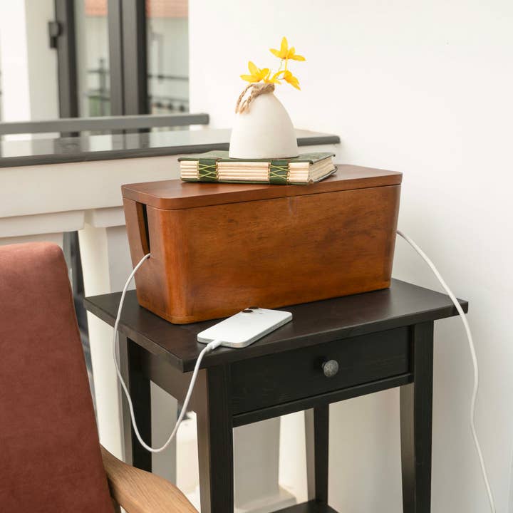 LuxeDesigns Co LLC - Wholesale Desk Organizer - Extra Large Cable Management Box – Handmade Acacia Wood Cord Organizer & Power Strip Cover6