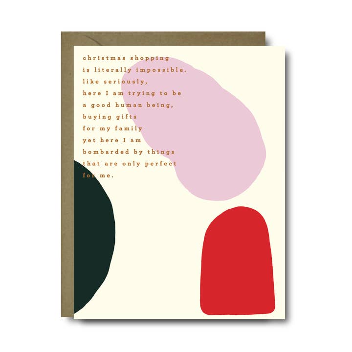 Black Lab Studio - Wholesale Christmas Card - Selfish Christmas Shopping Christmas Greeting Card0