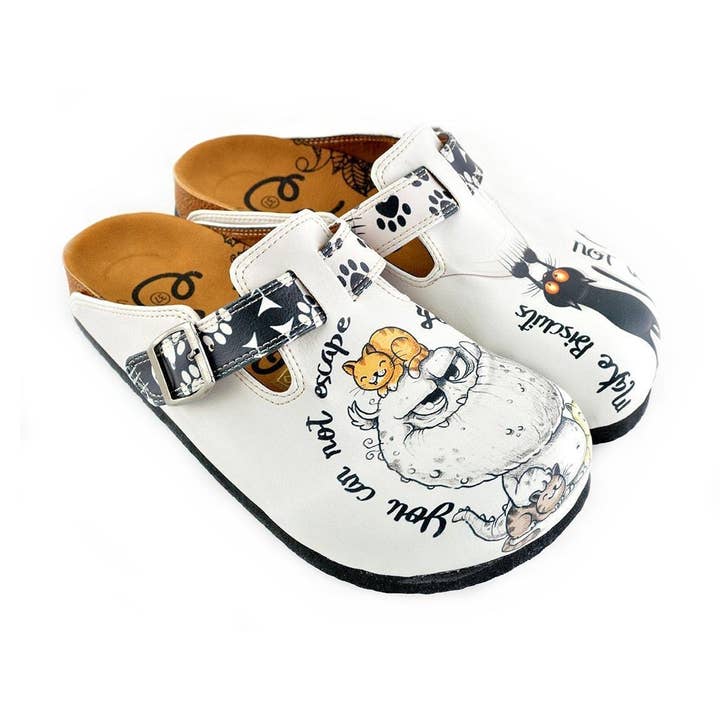 Witte Pootafdruk Klompen WCAL342 for wholesale by Goby