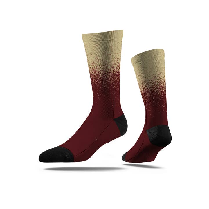Guld och granat Ombre besättningen strumpor för wholesale av FatCap Apparel Co