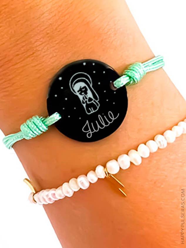 Makramee-Armband für ihr graviertes rundes Titan. für den Großhandel von Happypulseras