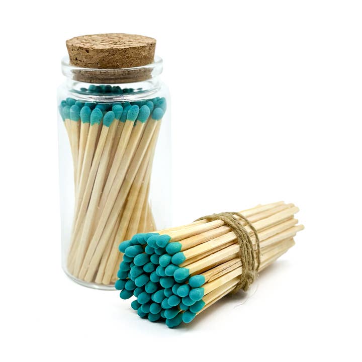 Light Green Matches in Jar - Bottle Glass Jar 3" Inch for wholesale by Chandler Studio