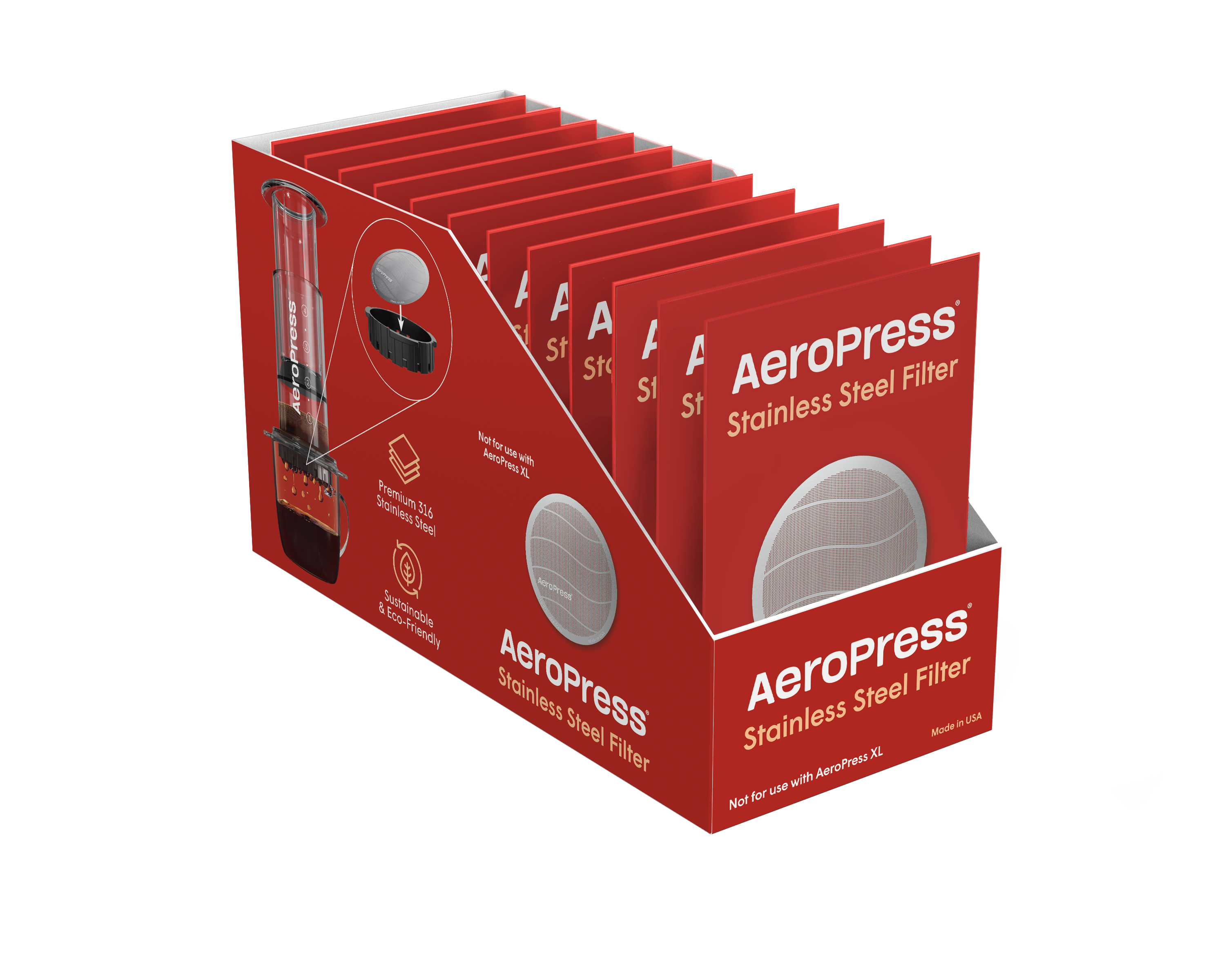 AeroPress - Wholesale Coffee Filter - AeroPress Stainless Steel Reusable Filter (12-ct case pack)8