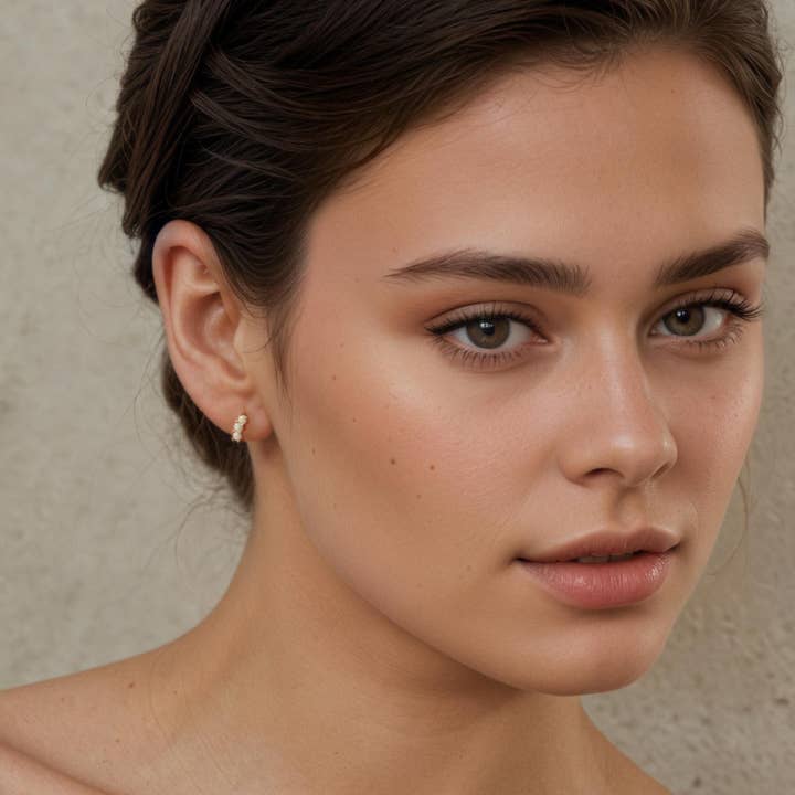 Silk Purse, Sow's Ear - Wholesale Stud/Post Earrings - Stacked Opal Stud Earrings1