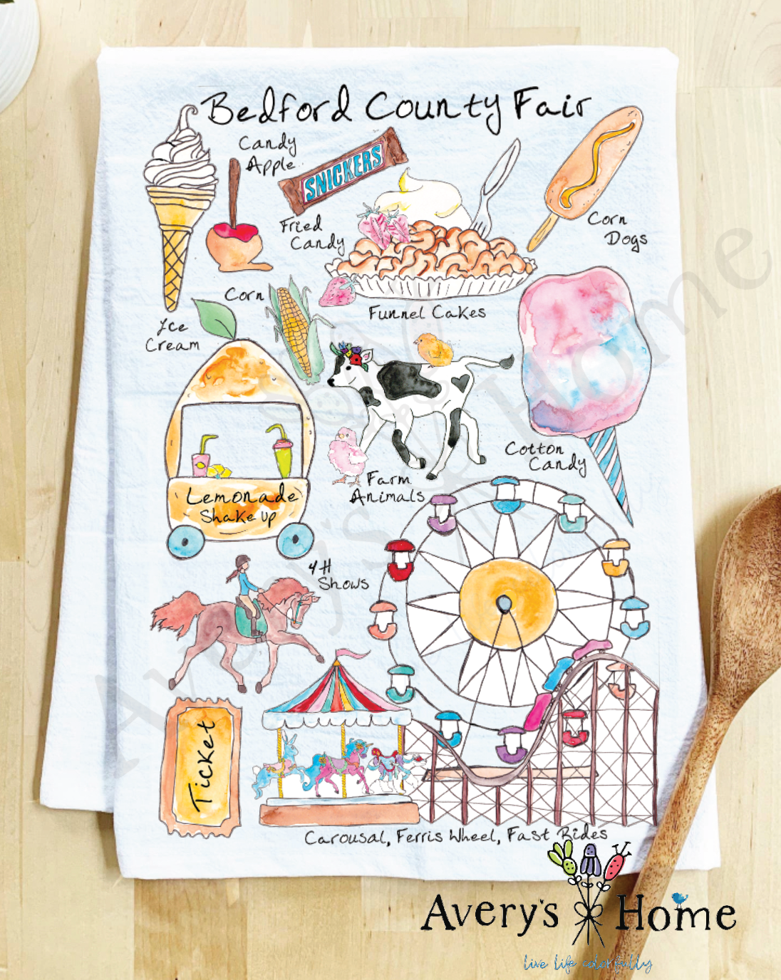 Avery's Home - Wholesale Tea Towel - State or County Fair Favorites Customizable Tea Towel1