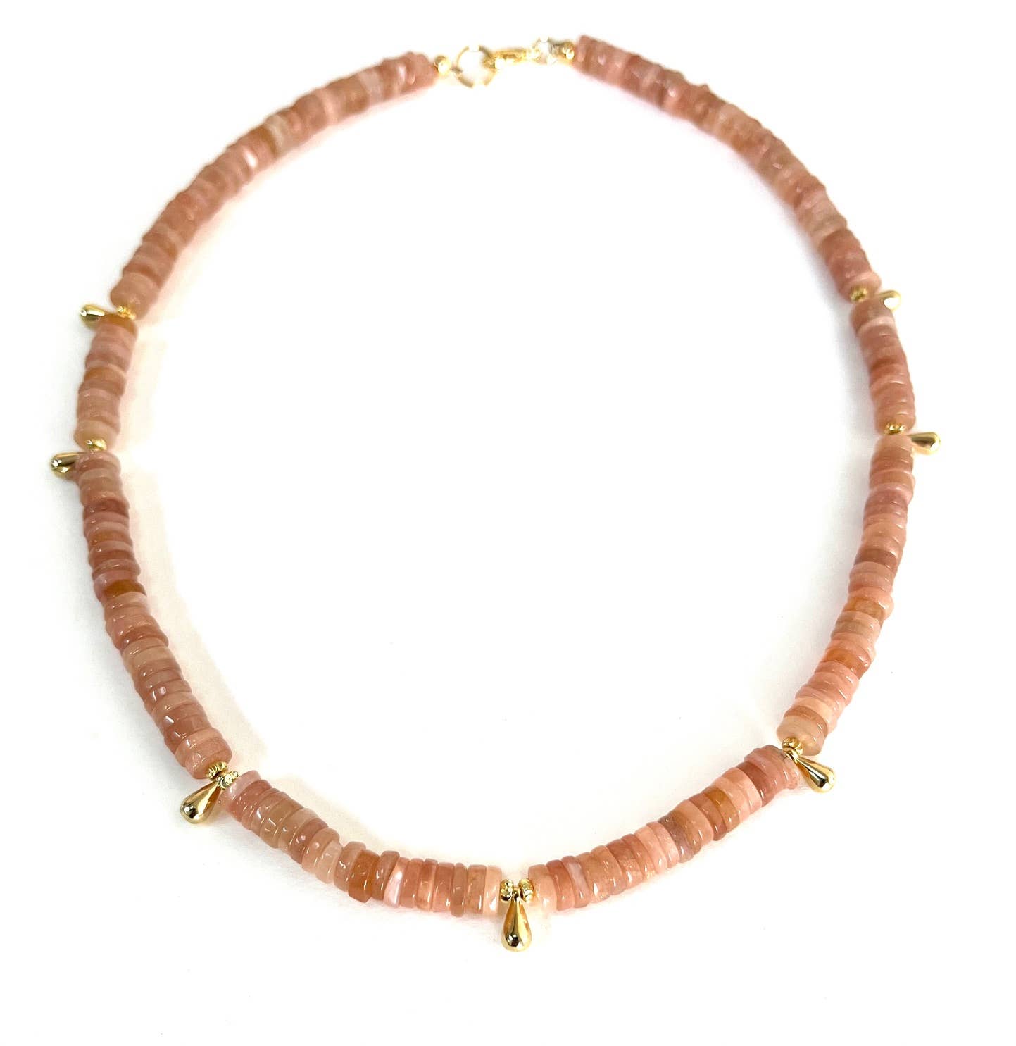 Heather Kahn - Wholesale Beaded/Pearl Necklace - Mojave Sunrise Necklace (Rose Moonstone)3