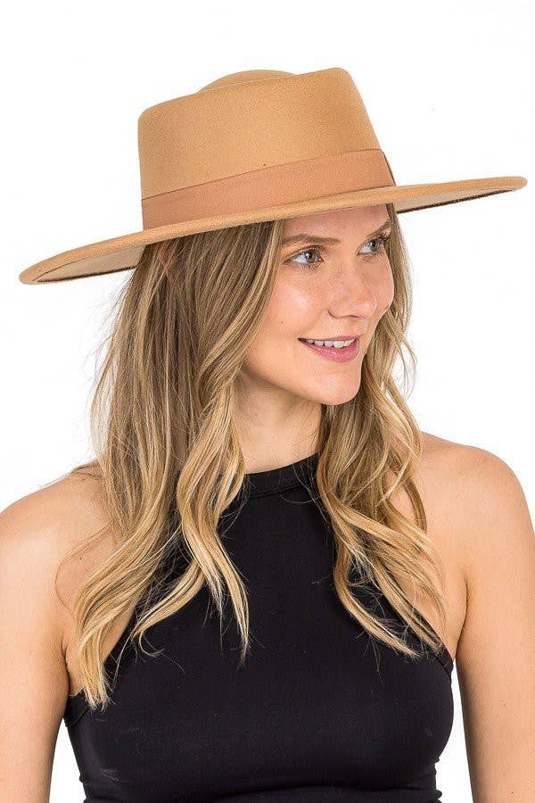Cap Zone – wholesale Fedora - Dam – Wide Brim Bolero Faux Filt Pork Pie Crown Hat25