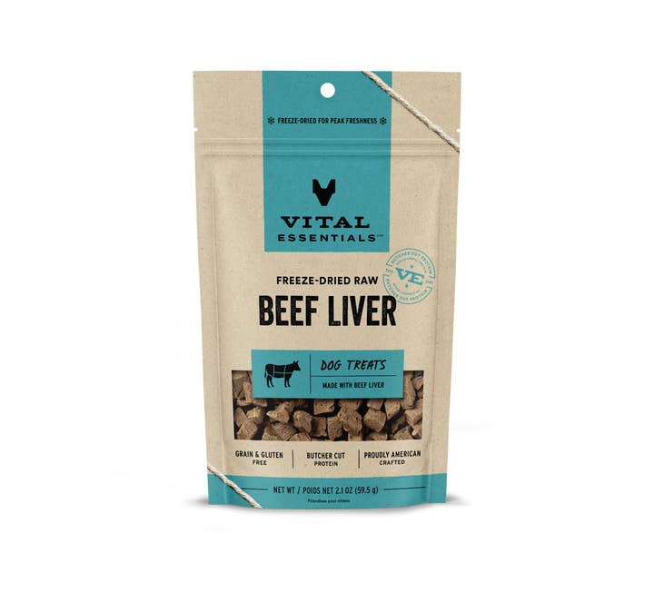 Pet Palette Distribution - Wholesale Pet Treats - Dog - Vital Essentials Beef Liver FD Dog Treats 2.1 oz