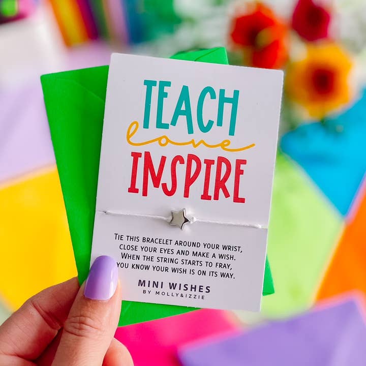 Teach Love Inspire Mini Wish Bracelet for wholesale by by Molly&Izzie