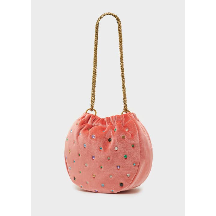 NALI' - Wholesale Crossbody bag – Women's - PENNY BLACK BUCKET BAG WITH STONES - N573