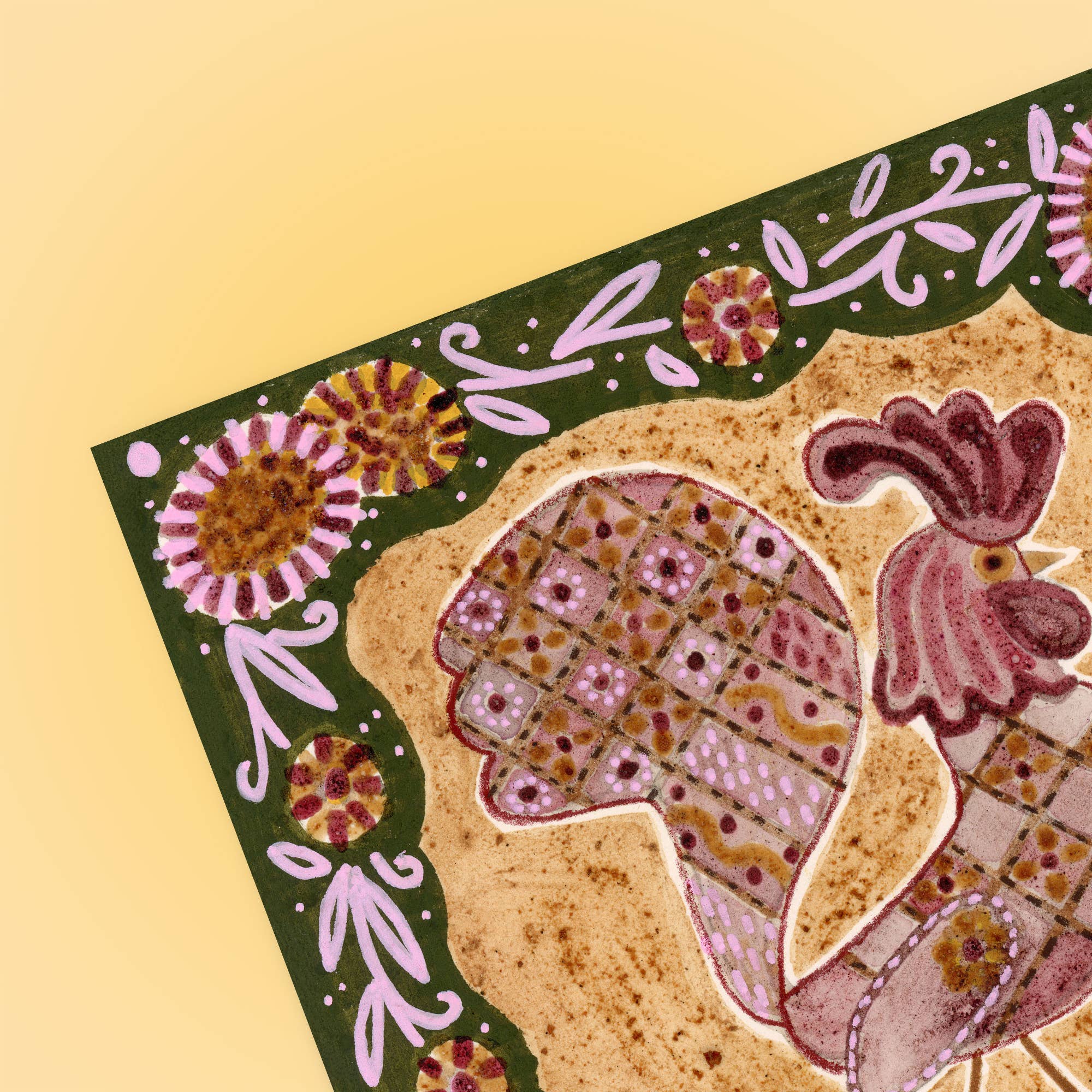 H Miller Ink Illustration Art wholesale products - Wholesale Art Print - Folk Art Style Rooster | Art Print | Wall Art & Home Decor1