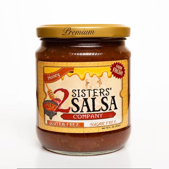 2 SISTERS' SALSA Gluten Free Honey Salsa (16oz jar) for wholesale by 2 Sisters' Salsa Company