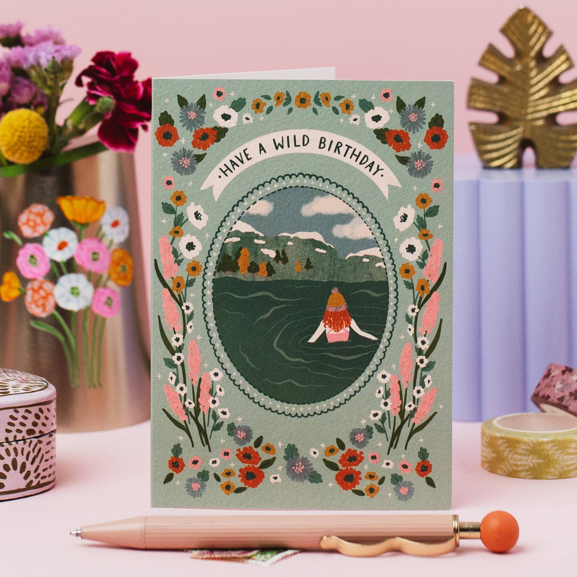 Jessie Maeve Studio - Wholesale Birthday Card - Wild Swimming Adventure Birthday Card - Have a Wild Birthday1