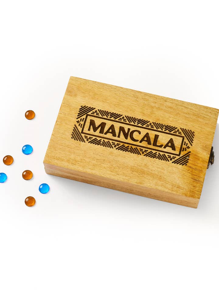 Mancala Wooden Game Set - Hand Carved Mango Wood for wholesale by Matr Boomie Fair Trade