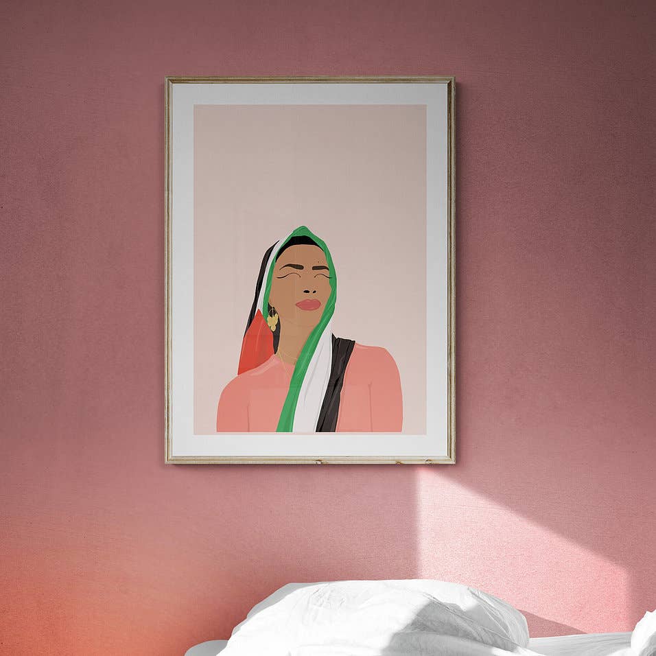 Studio Saba - Wholesale Art Print - Gaza Woman wall art, Palestine, muslim woman home decor1