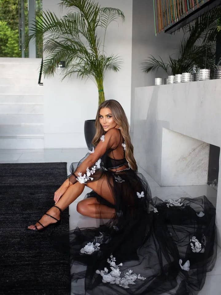 Luxury Angel Black Bridal Robe for wholesale by inna elsie