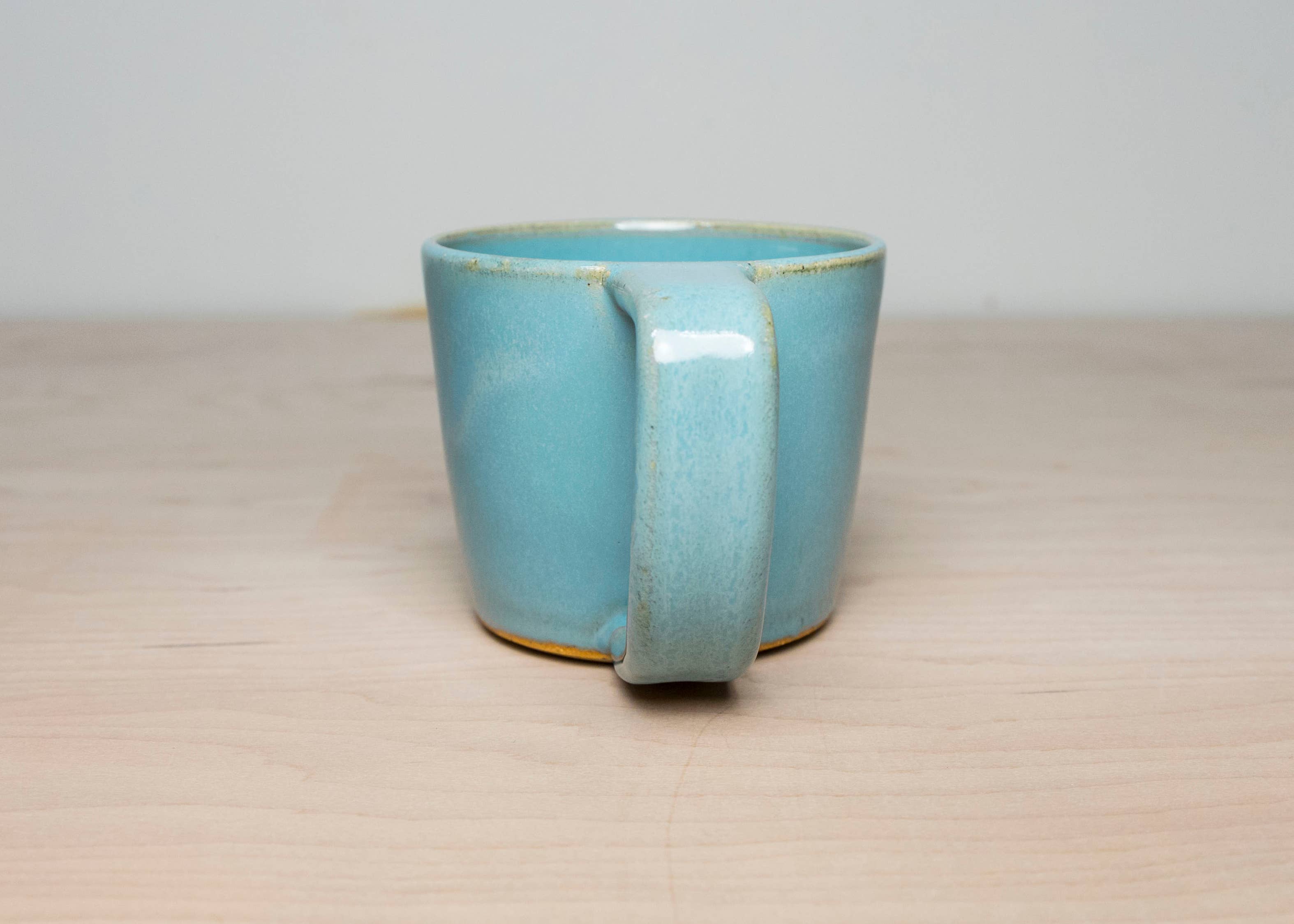 Harper and Co. - Vente Tasse à café - Tasse Moyenne Faite à la Main en Turquoise Semi-satiné - Taille Moyenne3