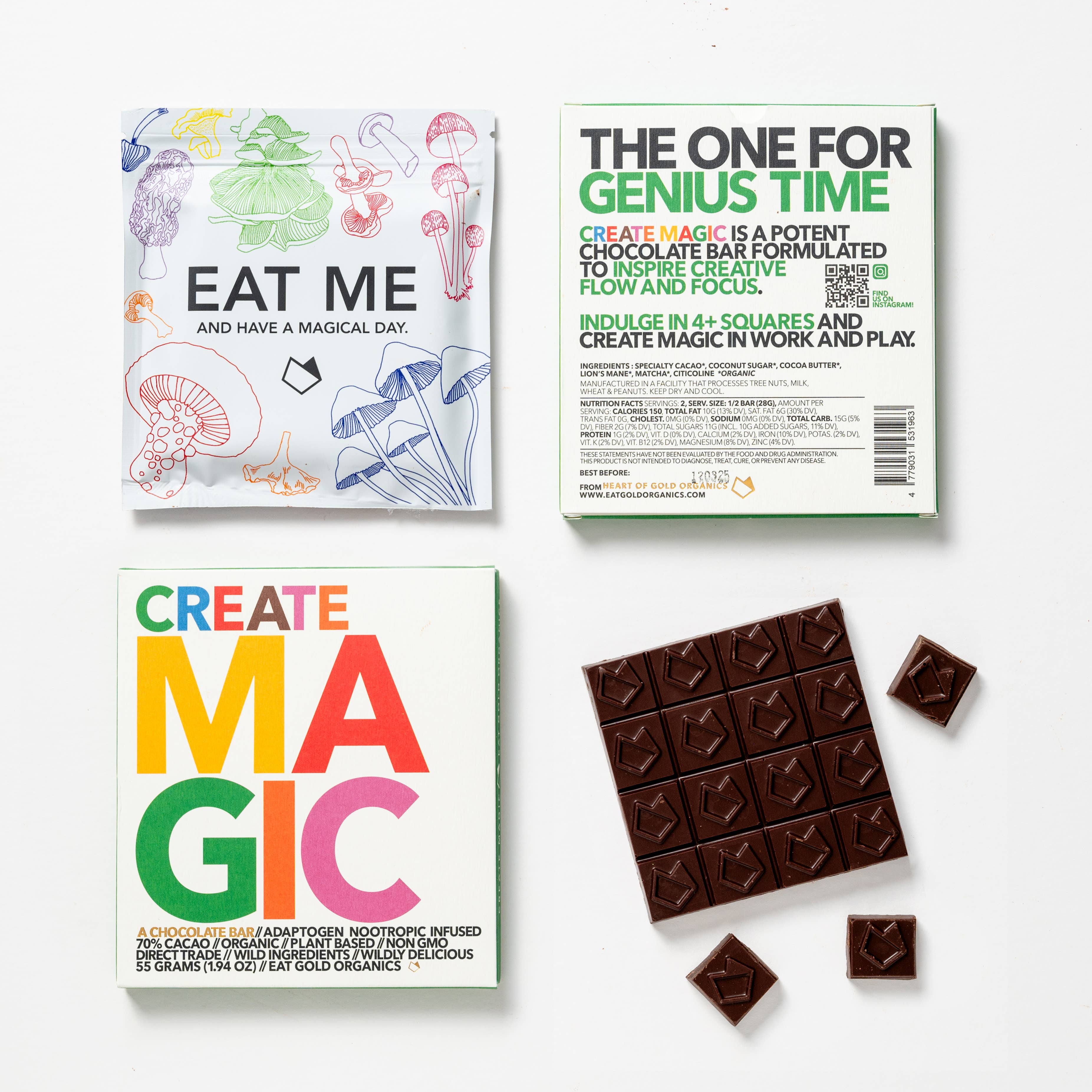 Eat Gold Organics - Wholesale Chocolate Bar - CREATE MAGIC a Potent, Functional & Delicious Chocolate Bar3