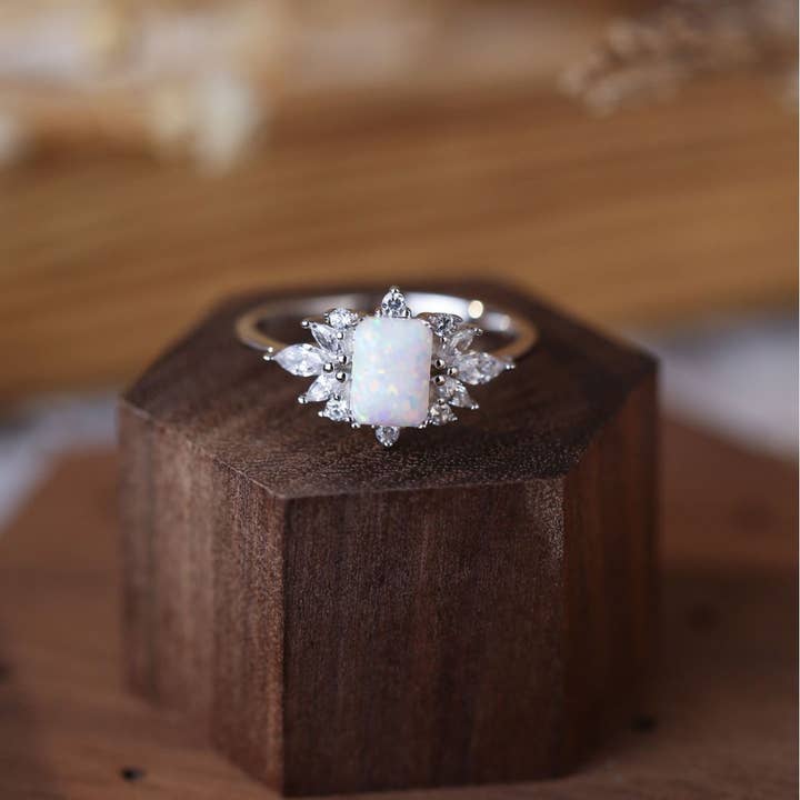 925 Sterling Silver Square Opal Ring for wholesale by Gioiellin - S925 Silver Jewelry