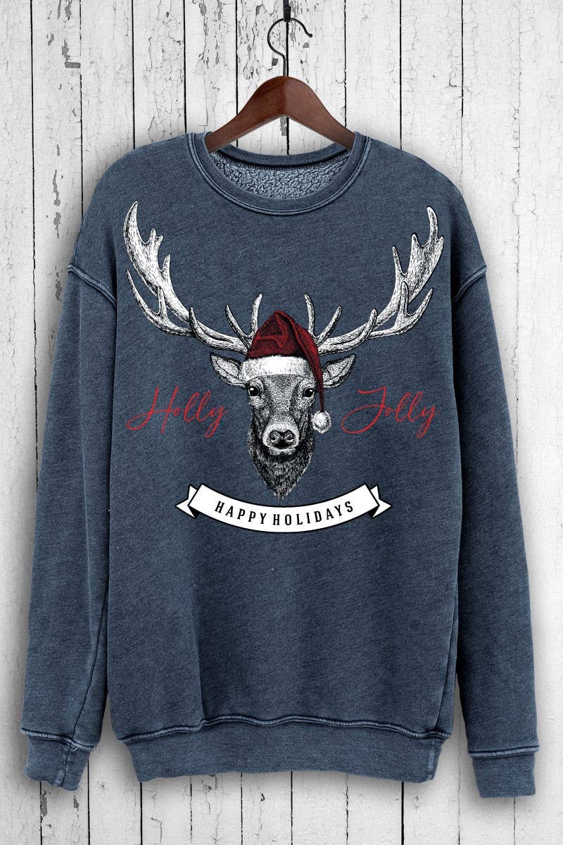 HRTandLUV - Wholesale Graphic Sweatshirt - Women's - HOLLY JOLLY HAPPY HOLIDAYS GRAPHIC MINERA SWEATSHIRTS3