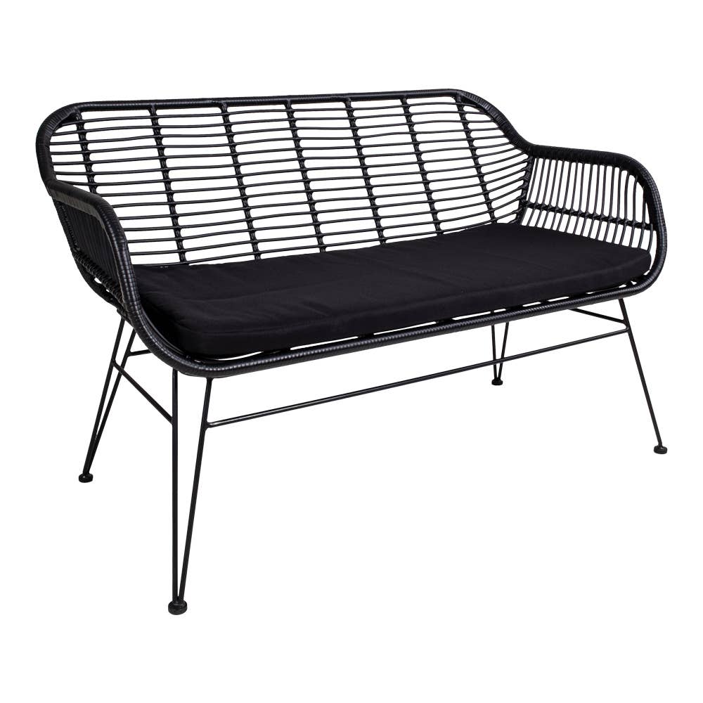 Trieste Sofa - Sofa in black polyrattan with cushion for wholesale on Faire3