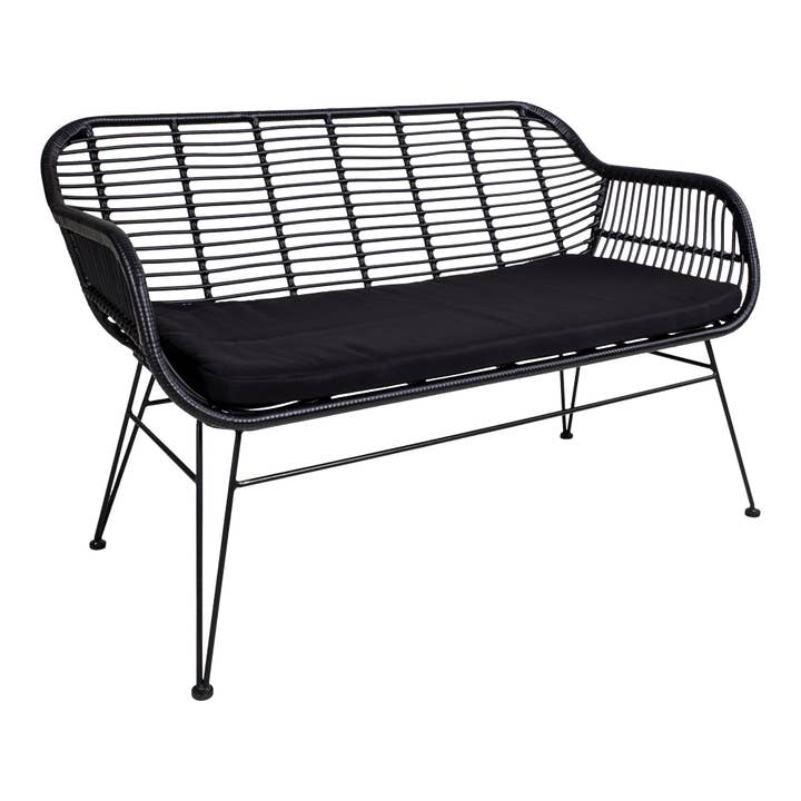 Trieste Sofa - Sofa in black polyrattan with cushion for wholesale on Faire3
