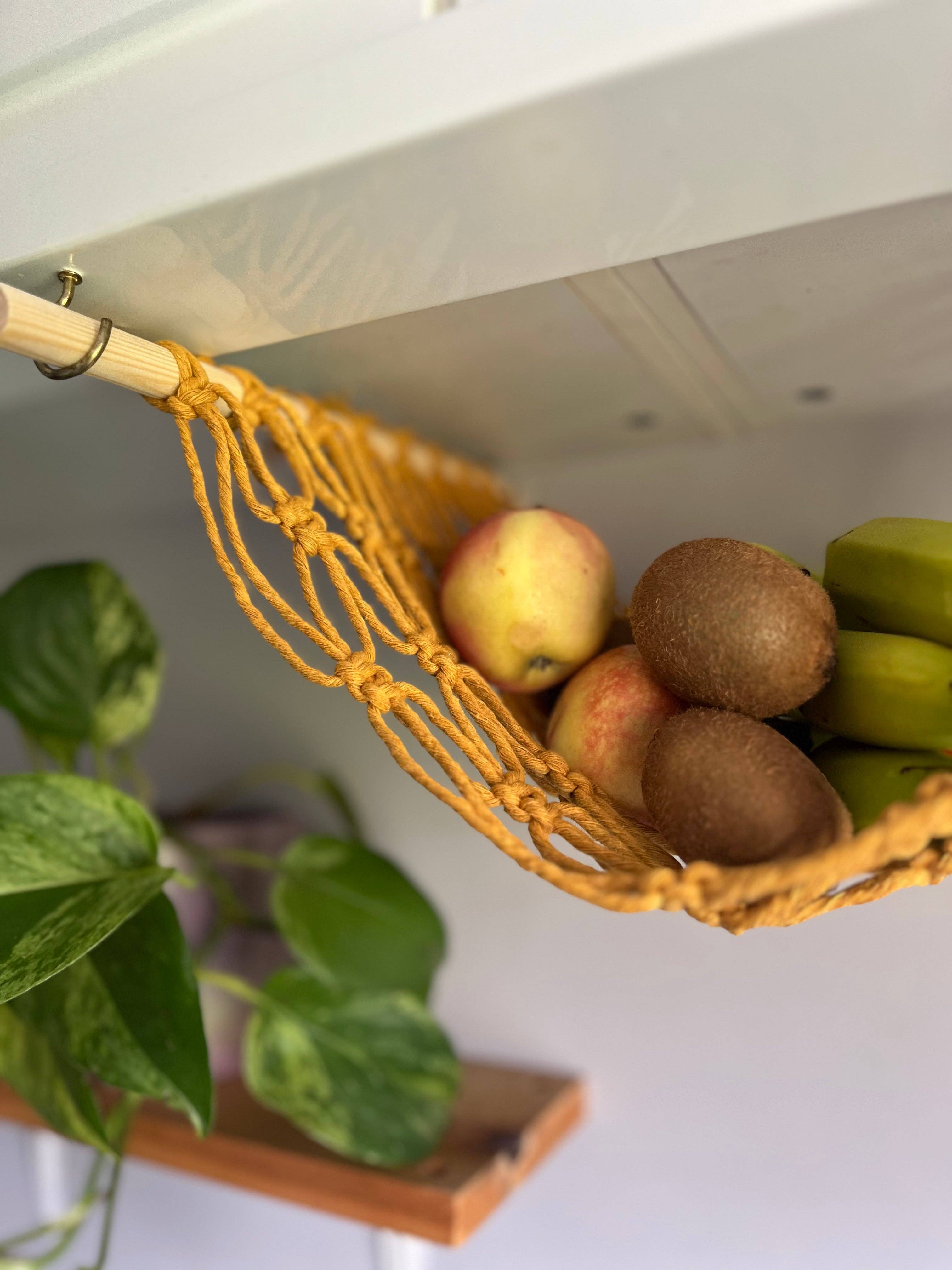 Macra-Made With Love – wholesale Kitchen storage/organiser – Macramé Fruit Hammock – Under Cabinet Hanging Storage11