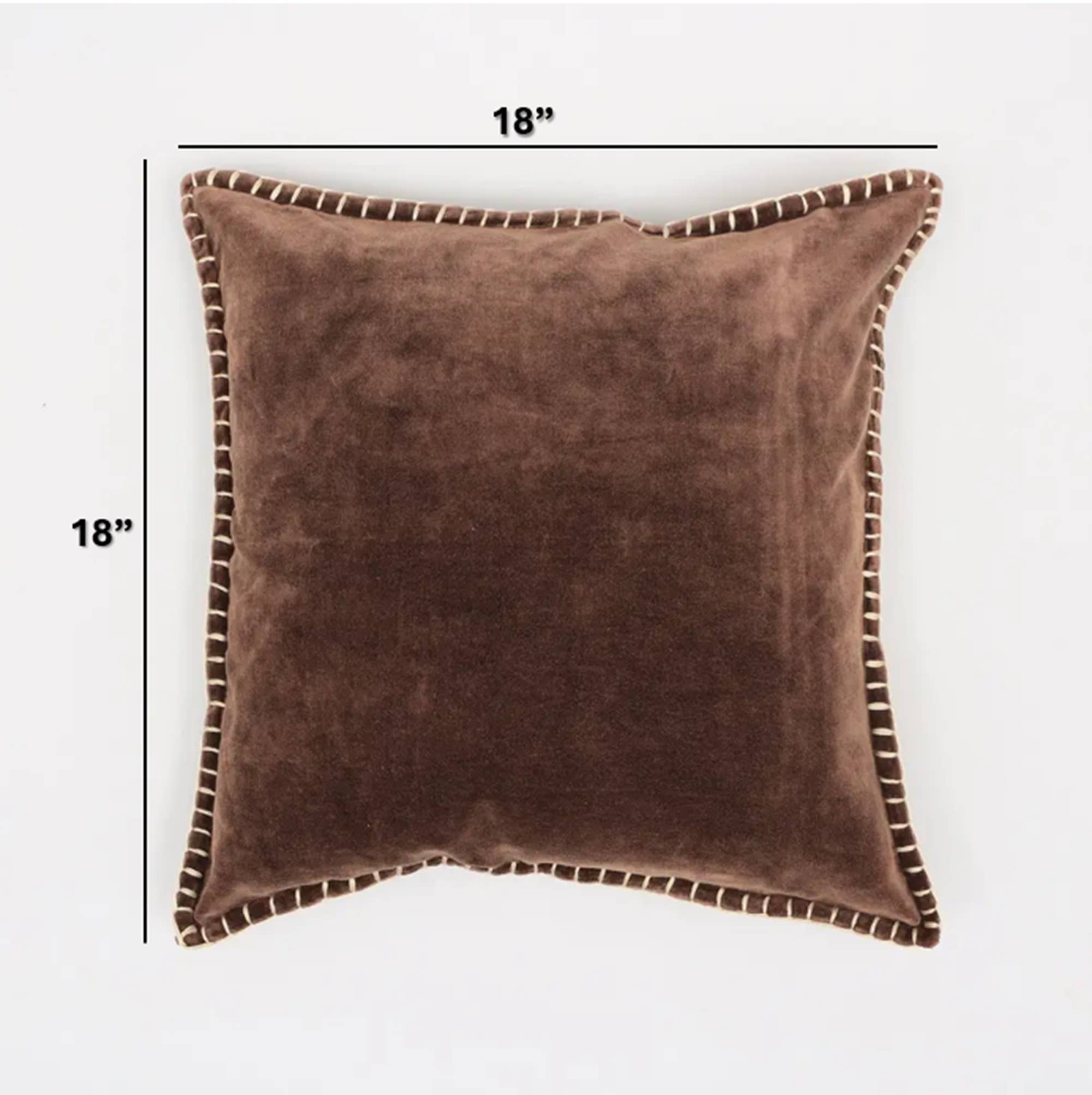 ExpoBazaar - Wholesale Throw/Decorative Pillow - Throw Pillow | Cotton Velvet with Handstitched Edges 18X18"9