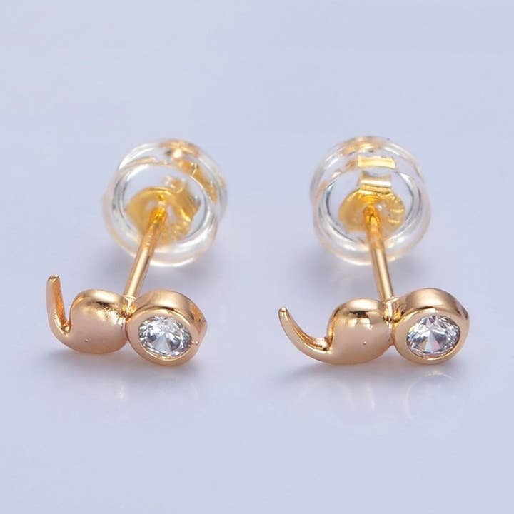 Aim Eternal - Wholesale Stud/Post Earrings - Semi Colon Studs | Mental Health Jewellery | Circle Stud | Coma Point Earrings | Quote Jewelry | Punctuation Minimalist Jewelry T-4970