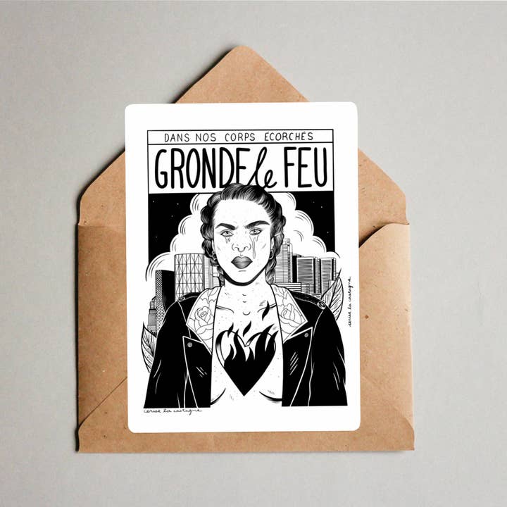Carte postale - Gronde le feu for wholesale by Cerise la Castagne