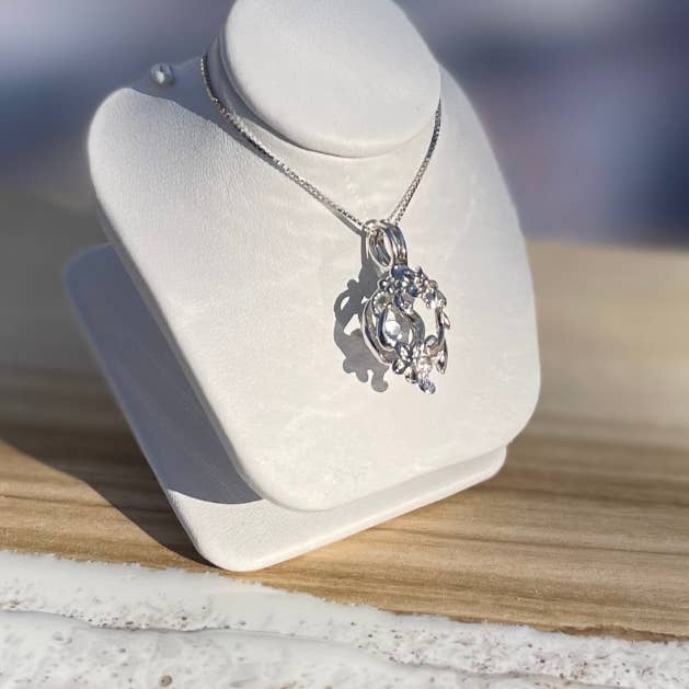 Sterling Silver Necklace Flower (Island Pearl) for wholesale by Island Pearl Traders