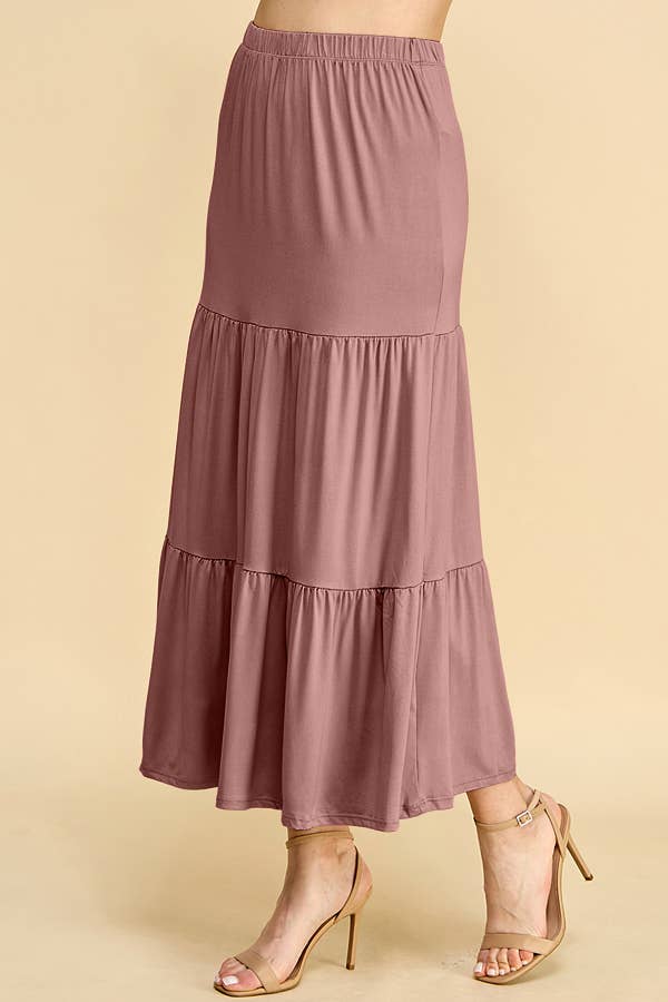 Heart & Hips - Wholesale Skirt - Women's - BJ50389 - TIERED MIDAXI SKIRT1