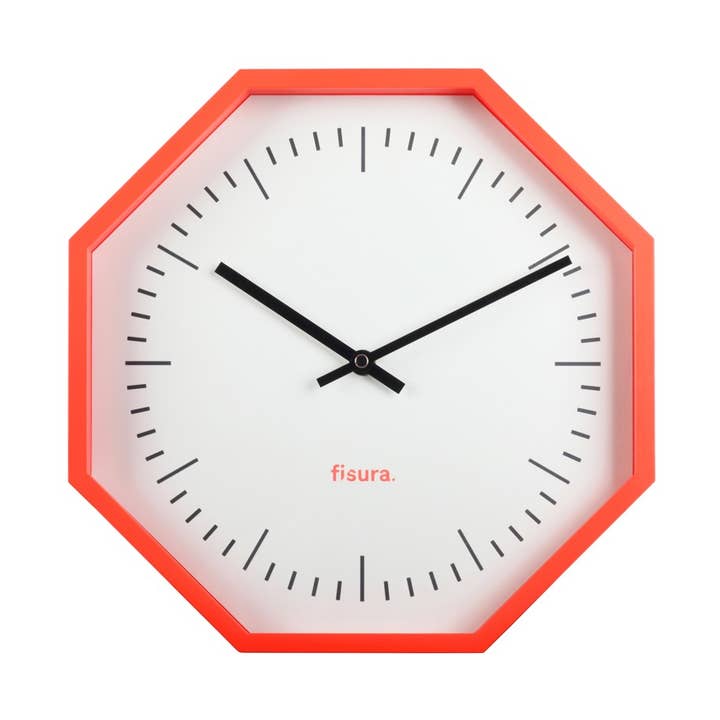 Neon Octagonal Wall Clock for wholesale by Fisura