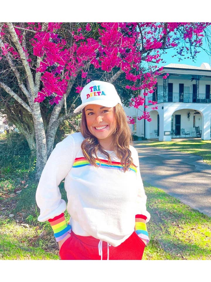 Molly Moran LLC - Wholesale Knit Sweater - Women's - Cream Puff Sleeve Rainbow Sweater8