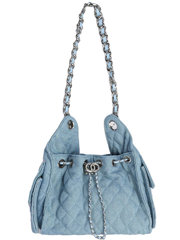 Quiltad denimväska med dragsko LVBA-0258 för wholesale av anbfashion