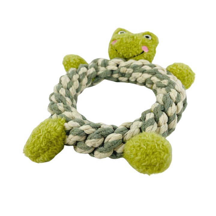 Monli Handcrafted Pet Toys - Wholesale Pet squeaky toy – Dog - Eco-Frog Macrame Dog Toy- Plush, Squeaky, Fashion3