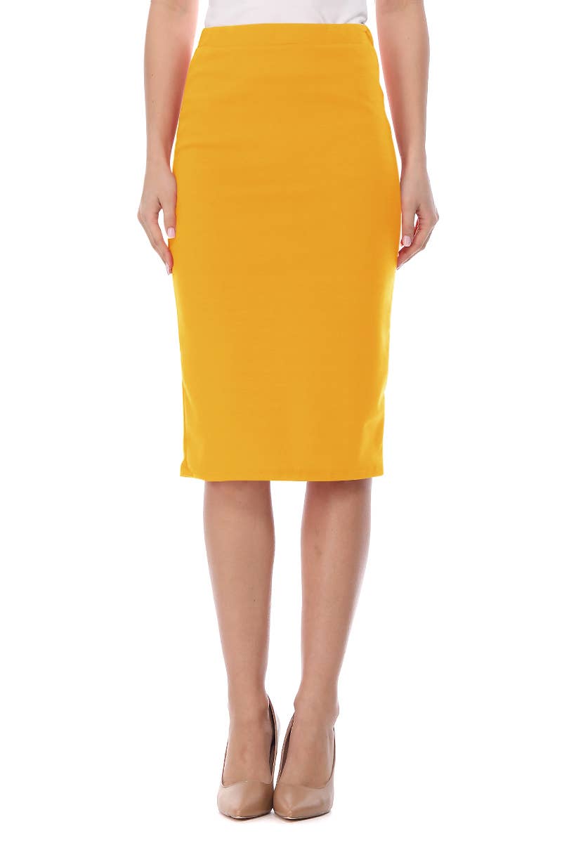 MOA COLLECTION - Wholesale Skirt - Women's - Women's Solid Basic Mid-Length casual Skirt15