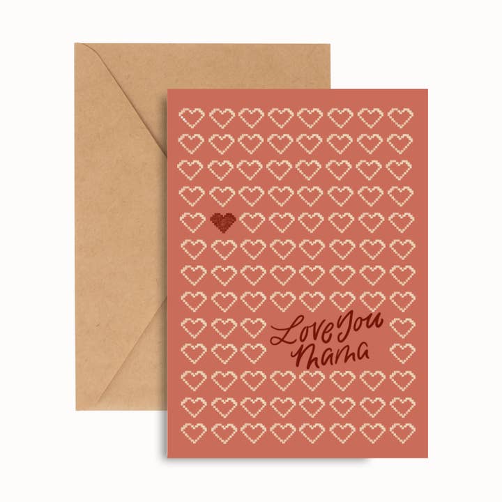 Love you Mama - GREETING CARD w/ ENVELOPE (Copy) for wholesale by Lantern Calligraphy