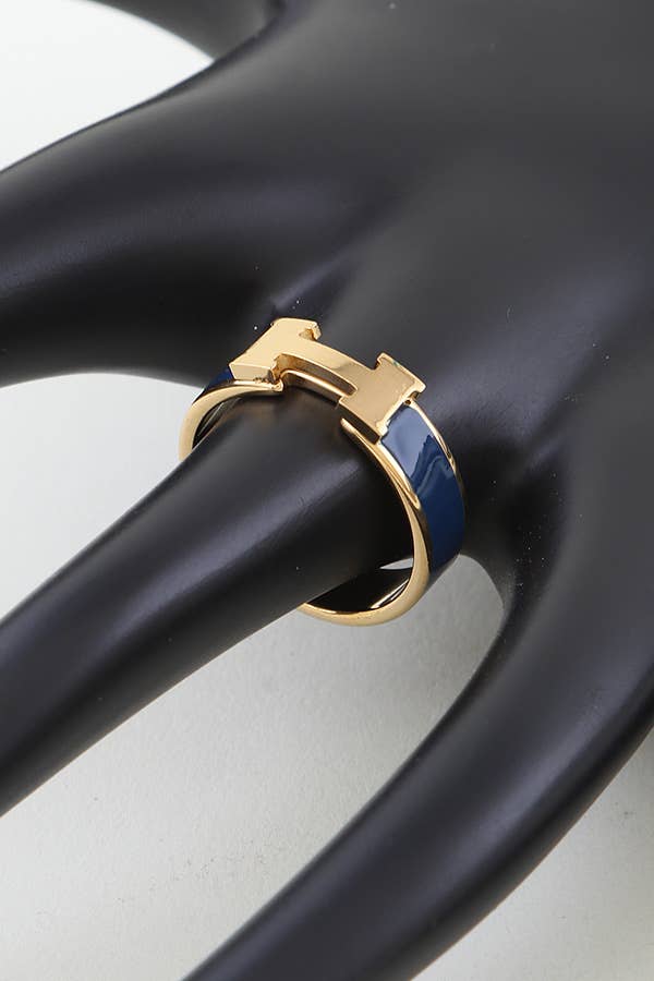 anbfashion - Vente Anneau/bague à empiler - Bague Design H en Émail5