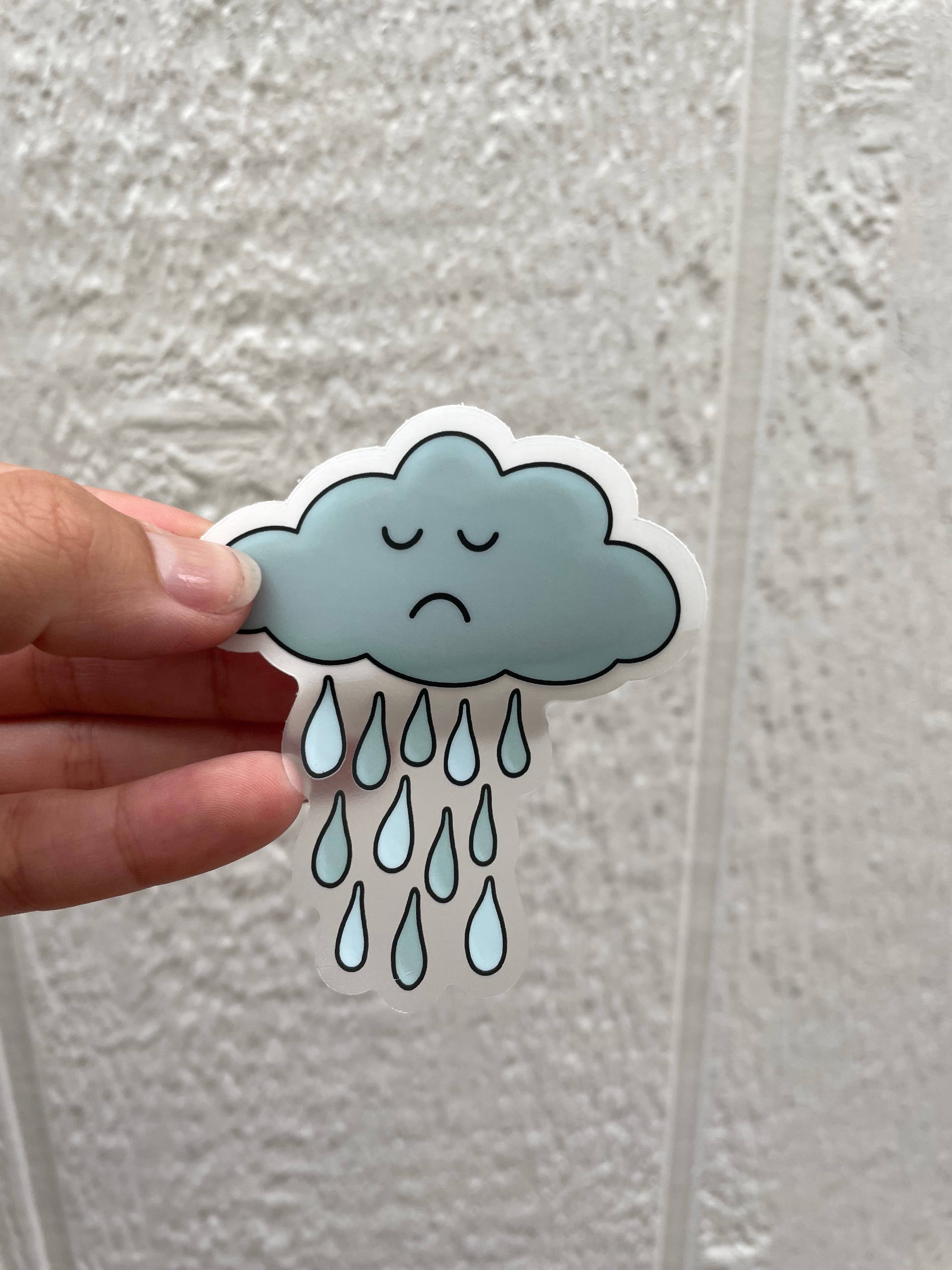 Art By Kimba - Wholesale Sticker - Sad Rain Cloud Waterproof Transparent Sticker2