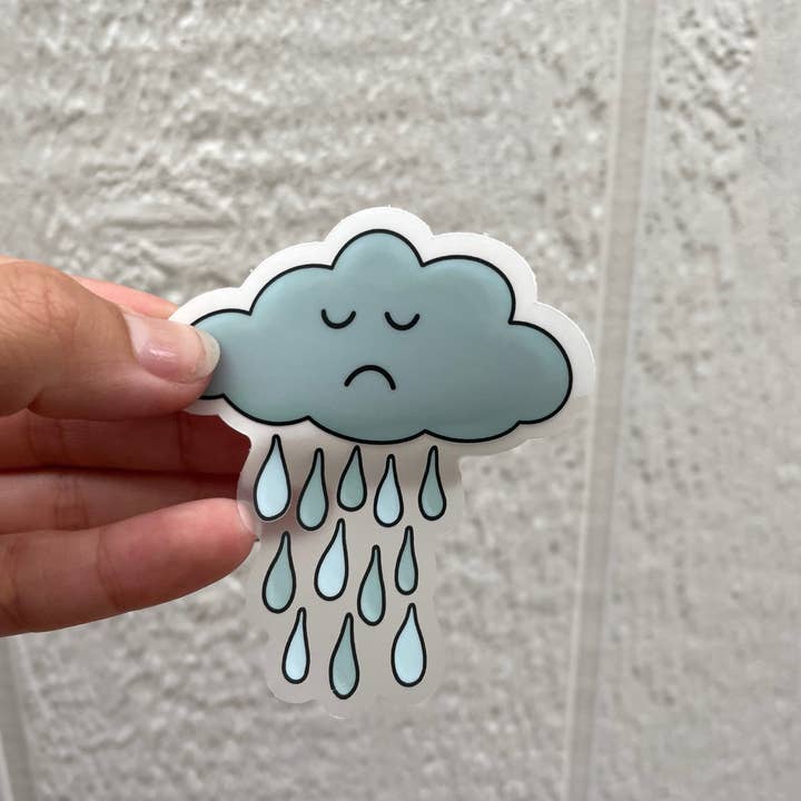 Art By Kimba - Wholesale Sticker - Sad Rain Cloud Waterproof Transparent Sticker2