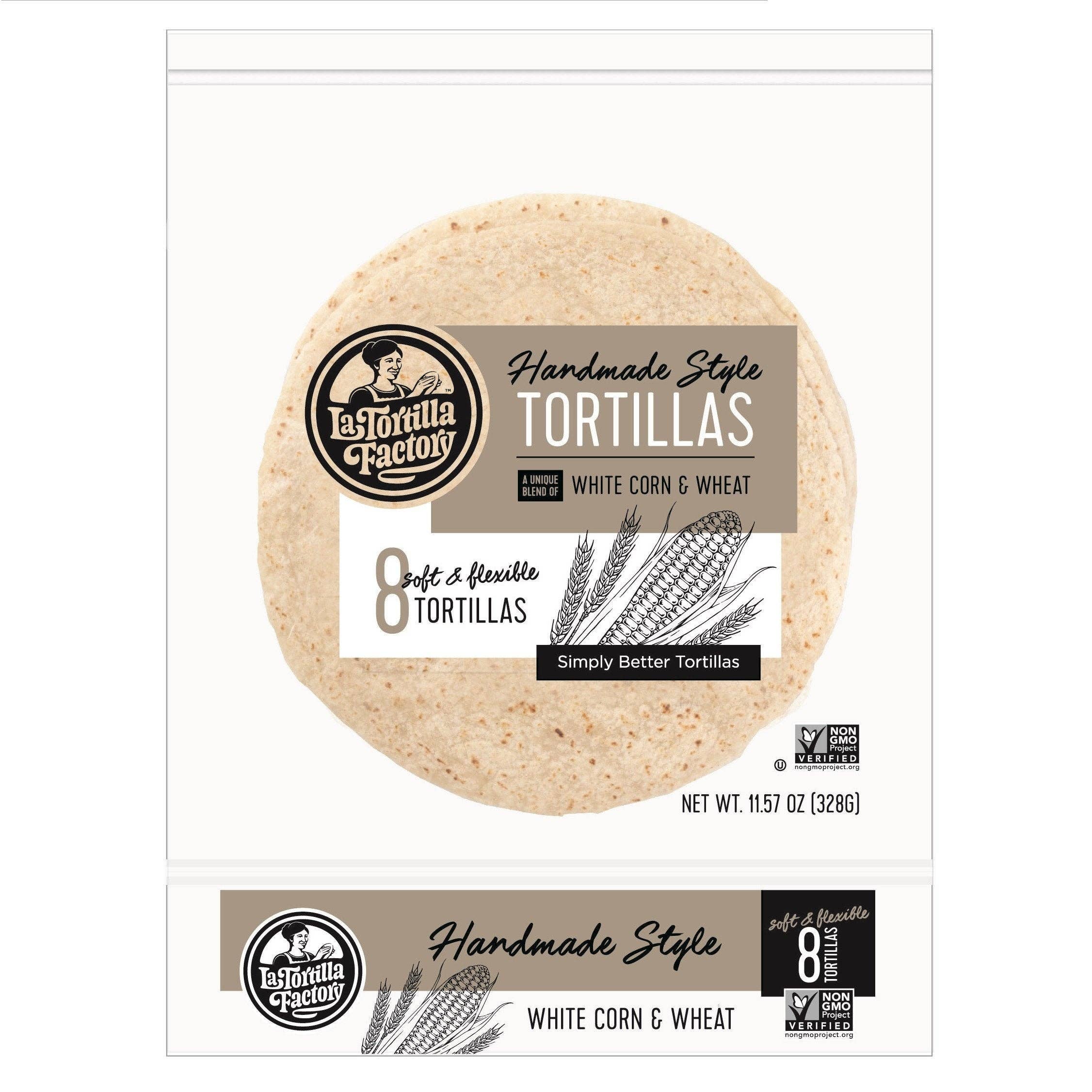 KeHE Distributors, LLC - Wholesale Chips - La Tortilla Factory Non-GMO Hand Made Style Tortillas, White Corn & Wheat, 8 Ea (Pack of 12)0