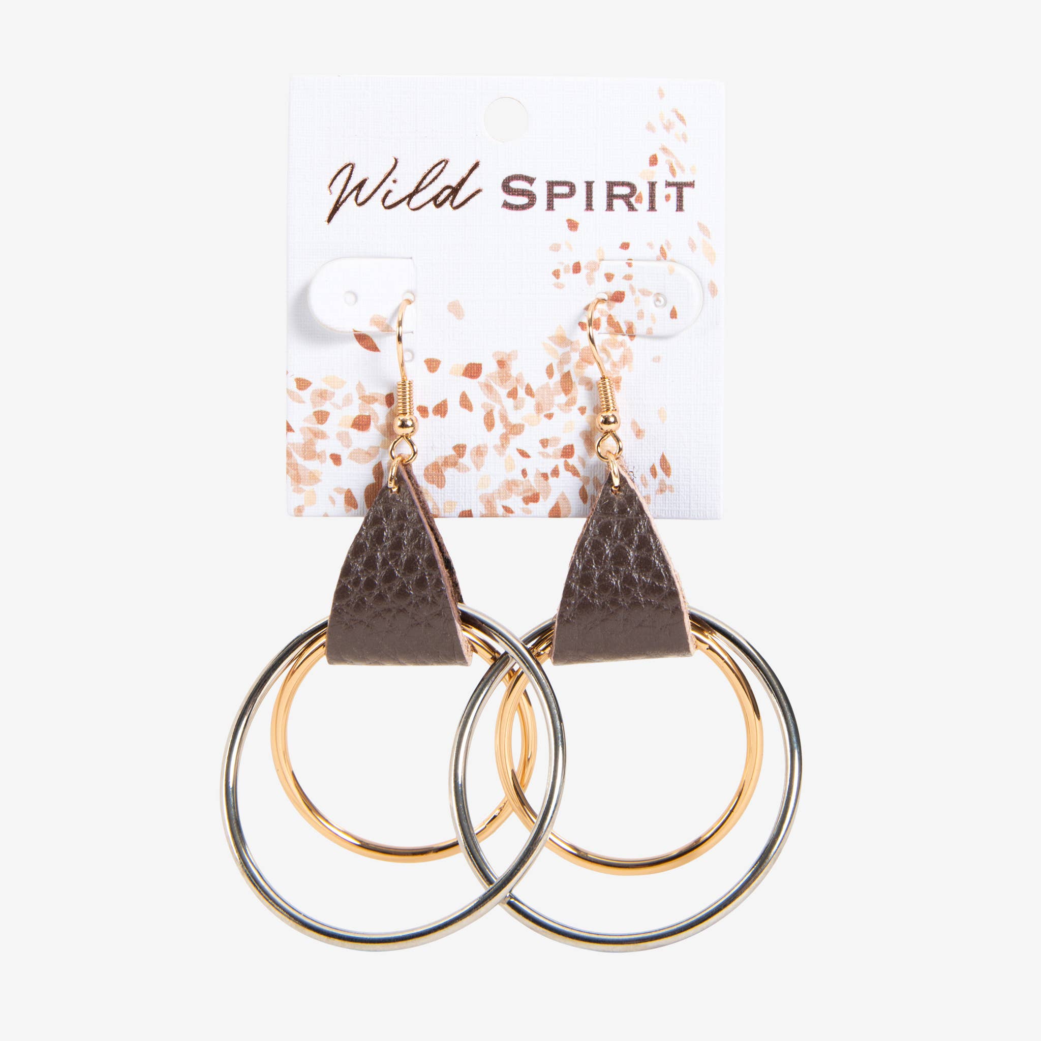 Howard's - Wholesale Hoop Earrings - Wild Spirit Western Leather Gold And Silver Ring Earrings6