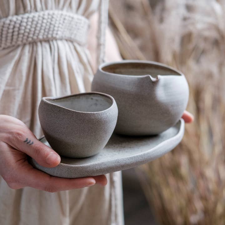 LAIMA CERAMICS (SIA Radosa Apvieniba Spares) - Wholesale Dinner Plate - Stone Collection DUNE Serving Plates — handmade organic