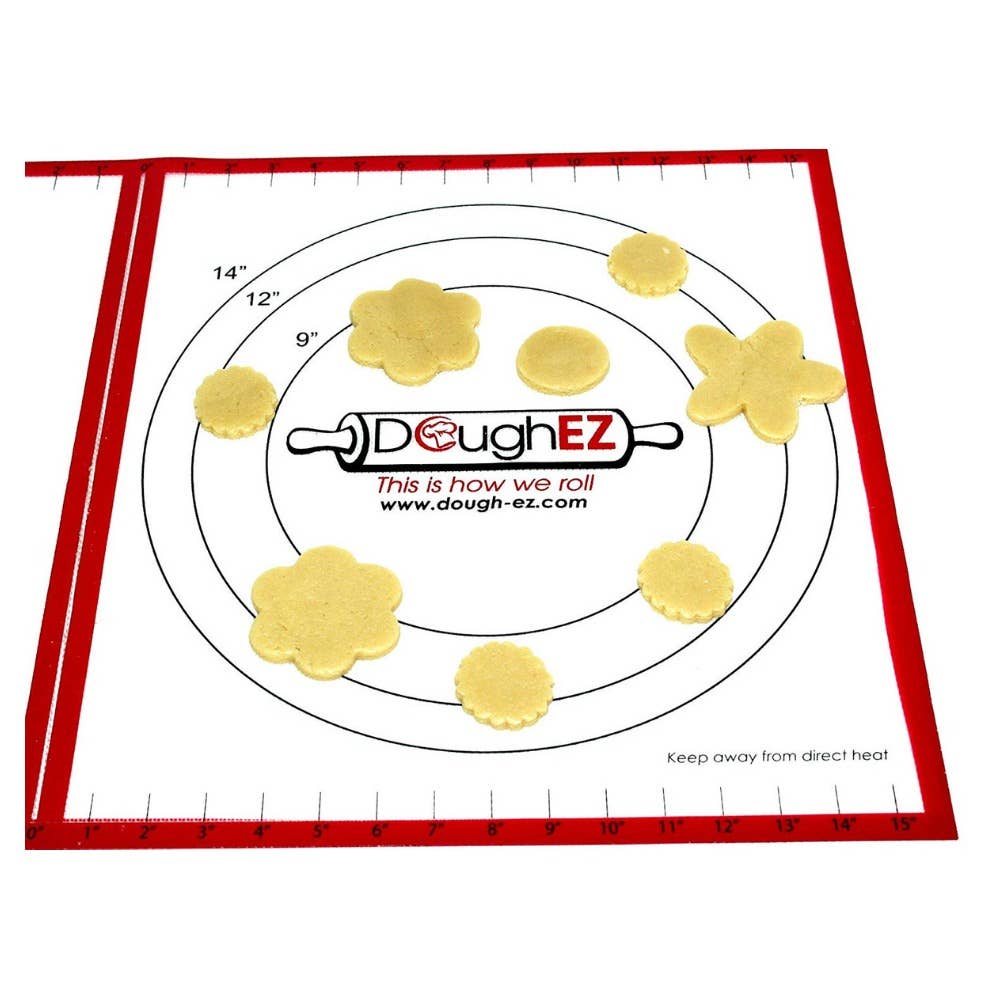 DoughEZ - Wholesale Baking Sheet/Mat - Pastry Mat Red Border with 6 Guide Sticks1